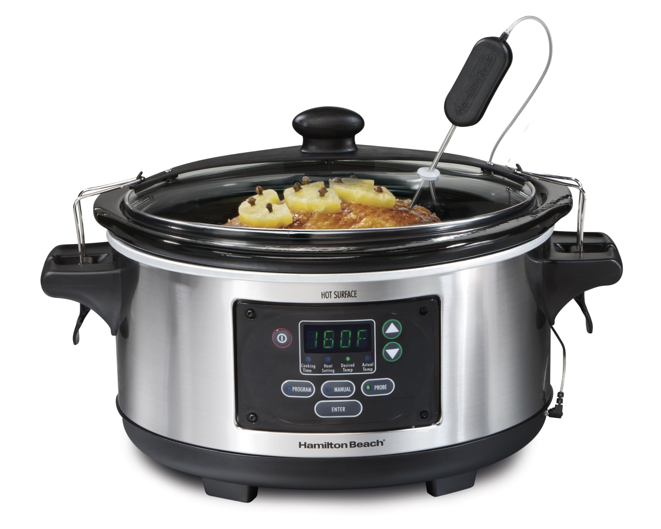 Hamilton Beach Portable 6 Quart Set & Forget Digital Programmable Slow Cooker wi