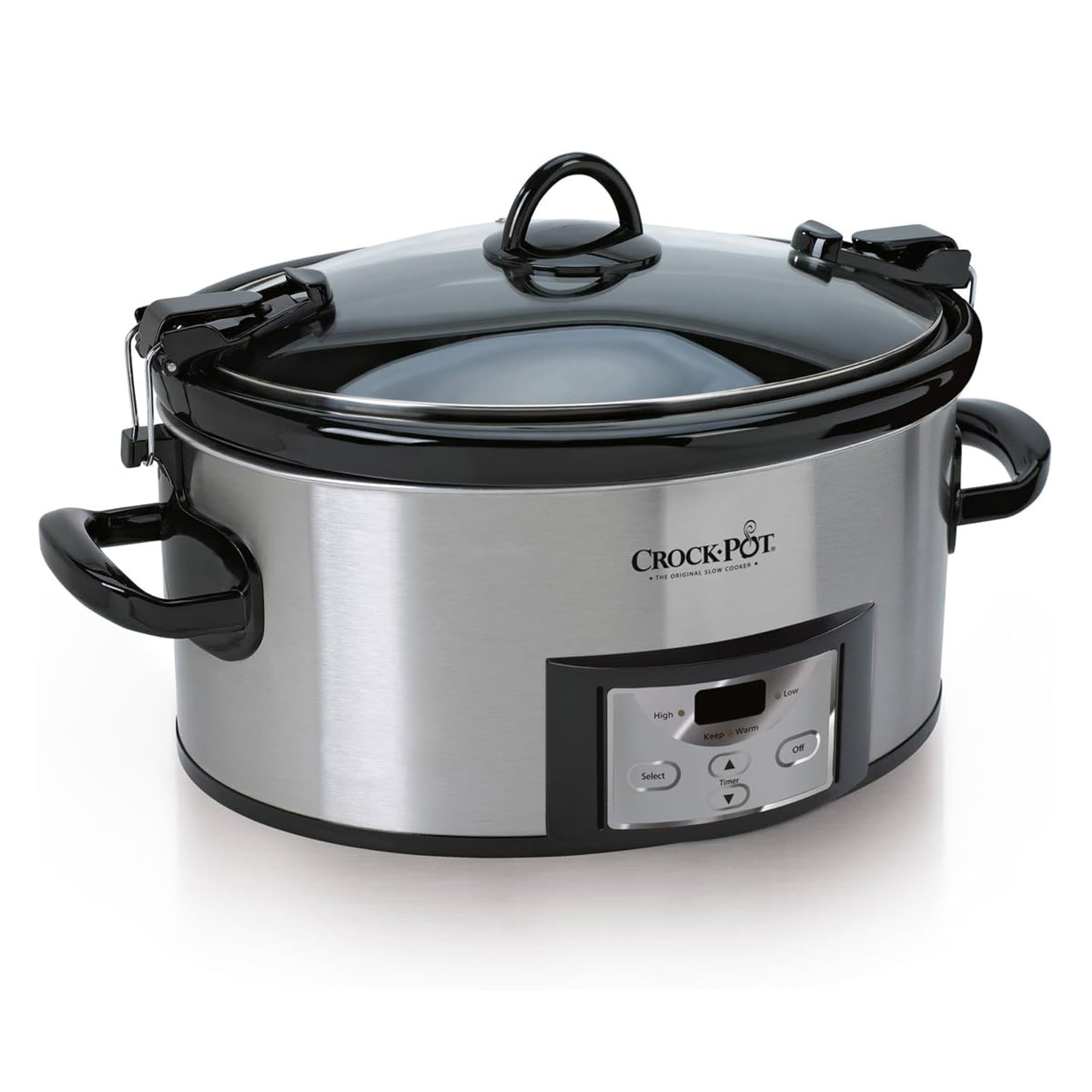 Hamilton Beach Portable 6 Quart Set & Forget Digital Programmable Slow Cooker wi