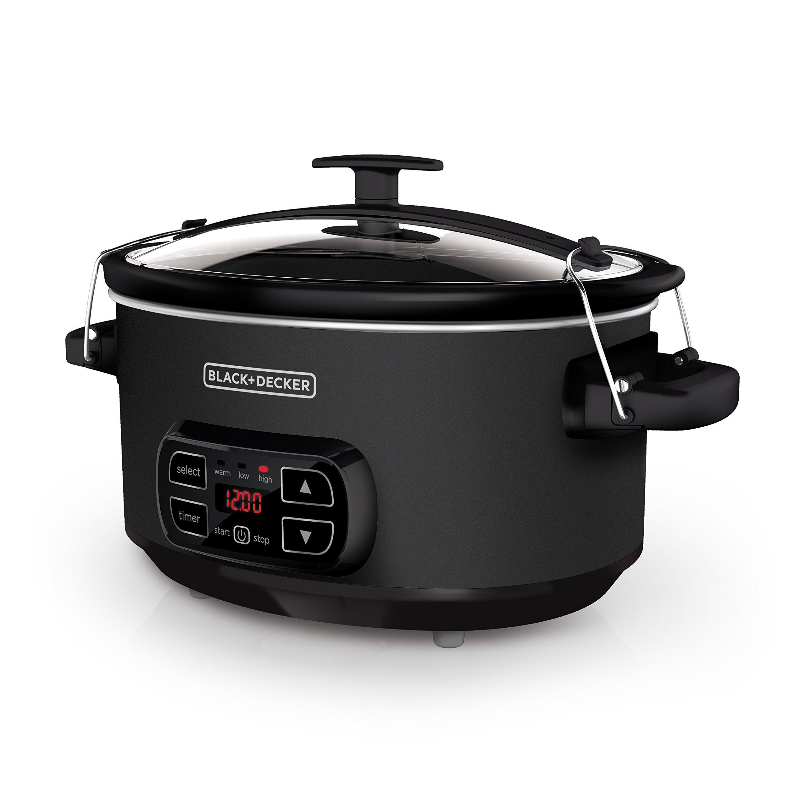 BLACK+DECKER 7-Quart Slow Cooker, SCD4007, Chalkboard Exterior, Locking Lid, 3 H