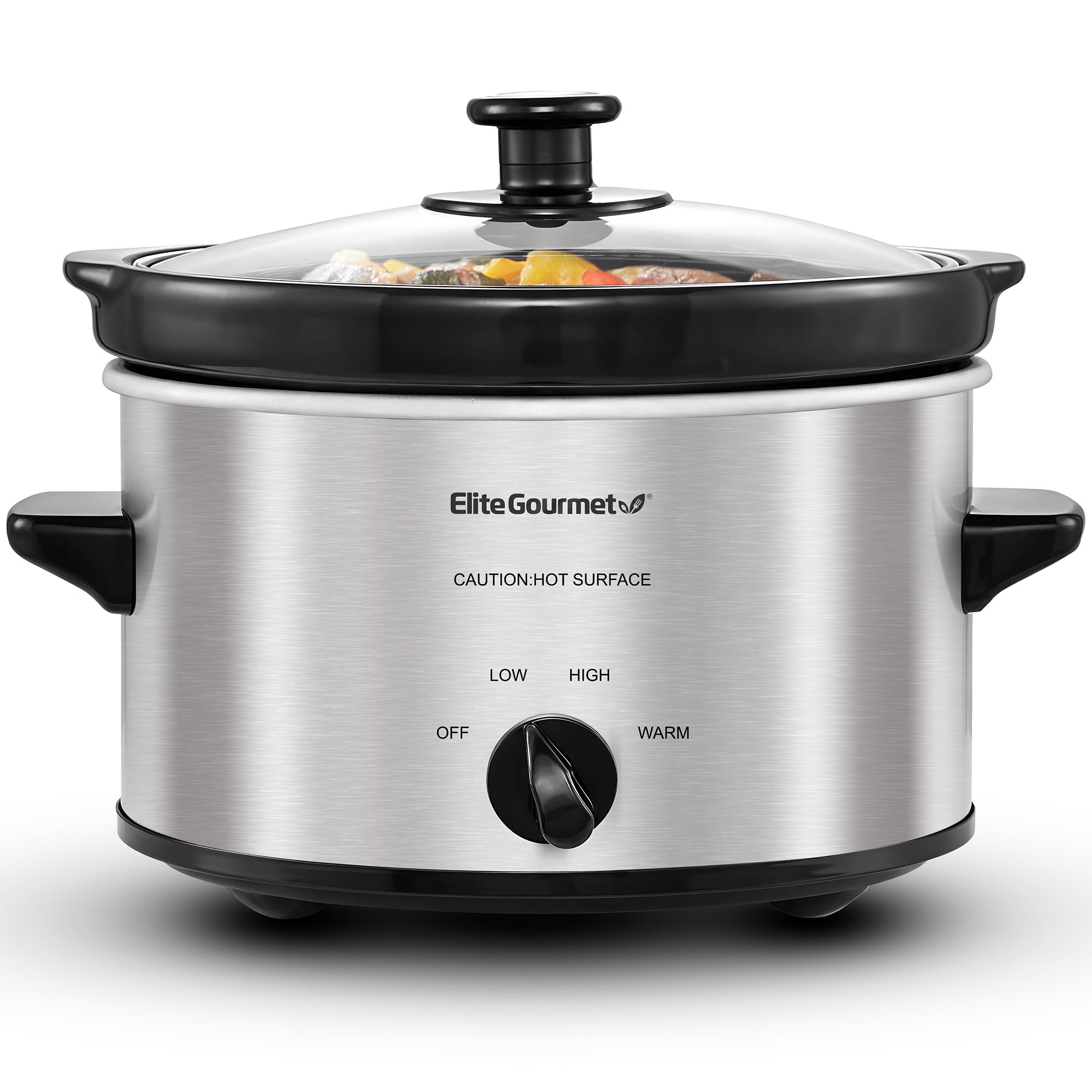 Elite Gourmet MST-350B Electric Slow Cooker, Adjustable Temp, Entrees, Sauces, S