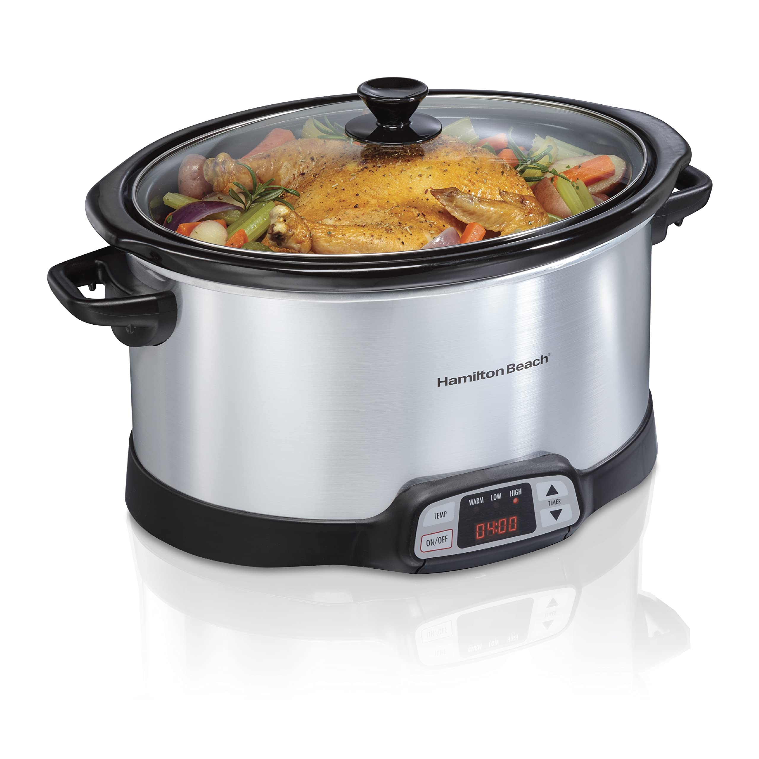 Hamilton Beach Slow Cooker, Extra Large 10 Quart, Stay or Go Portable With Lid L