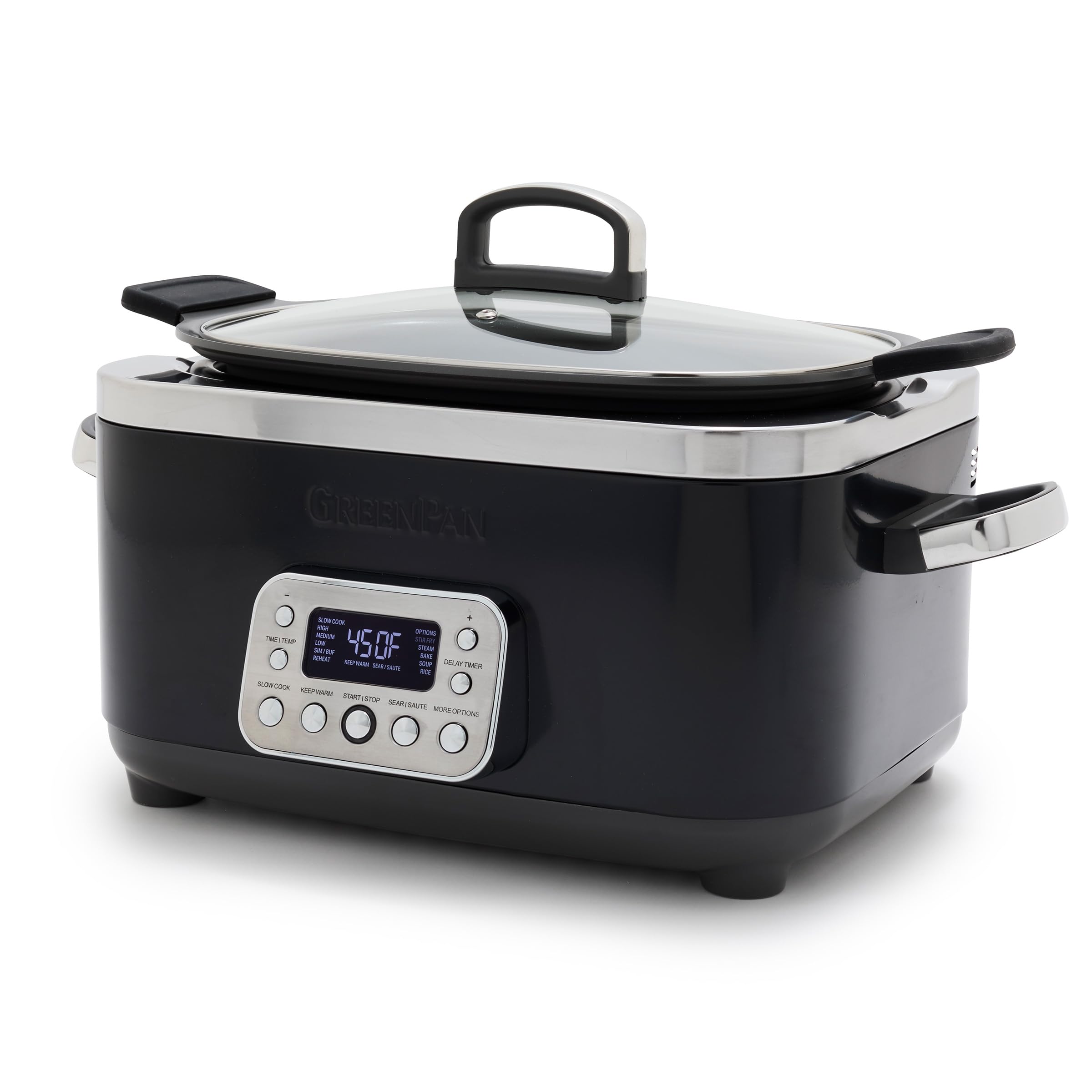 GreenPan Elite 14-in-1 Nonstick 6QT Electric Slow Cooker, PFAS-Free Ceramic Mult
