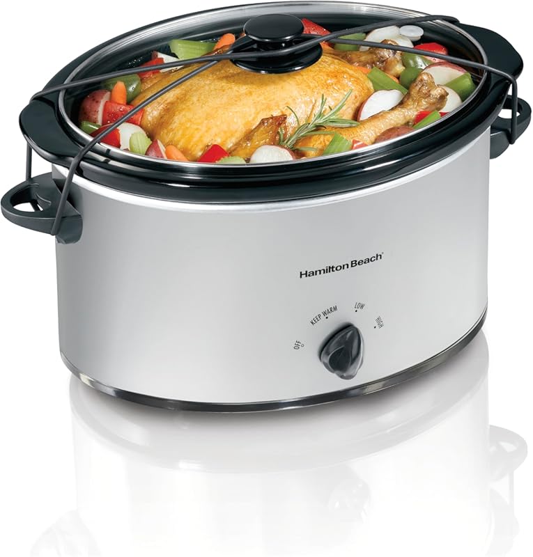 Hamilton Beach 7-Quart Portable Slow Cooker Serves 8+, Dishwasher Safe