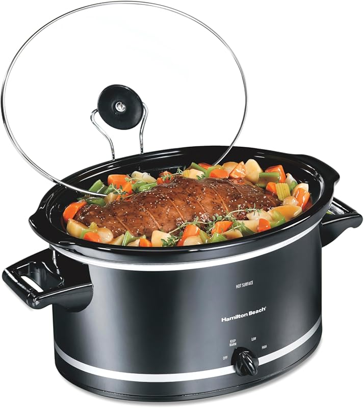 Hamilton Beach 8 Quart Slow Cooker with 3 Settings, Dishwasher-Safe St
