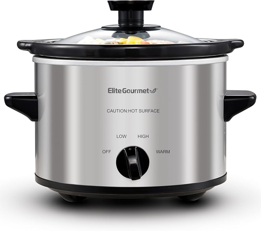 Elite Gourmet 1.5 Quart Electric Slow Cooker with Ceramic Pot