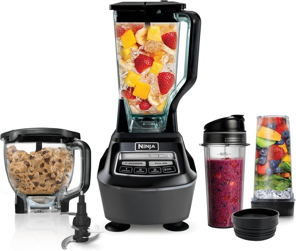 Ninja Kitchen System 1500W: 8-Cup Processor, 72oz Blender, 2 To-Go Cup