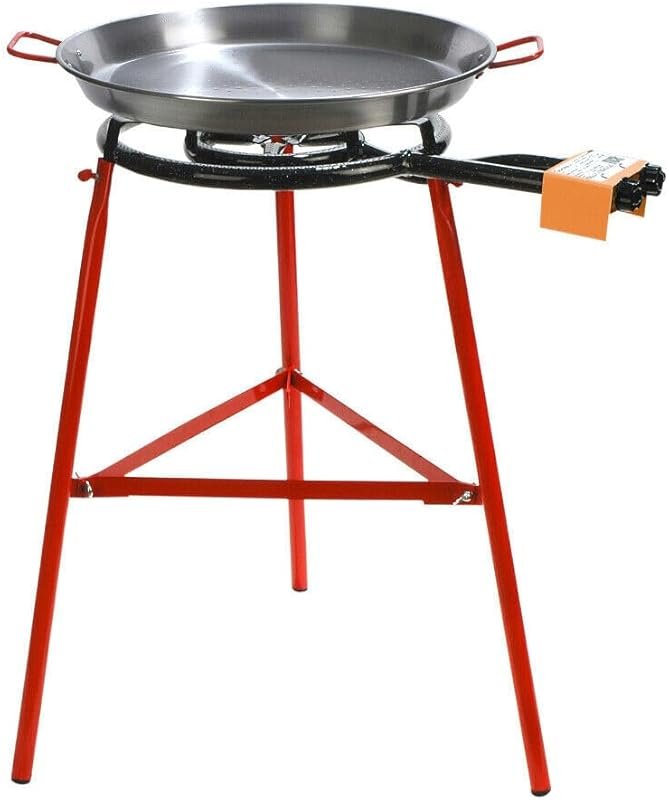 Garcima Tabarca Paella Pan Set 20 Inch Carbon Steel Outdoor Pan with B
