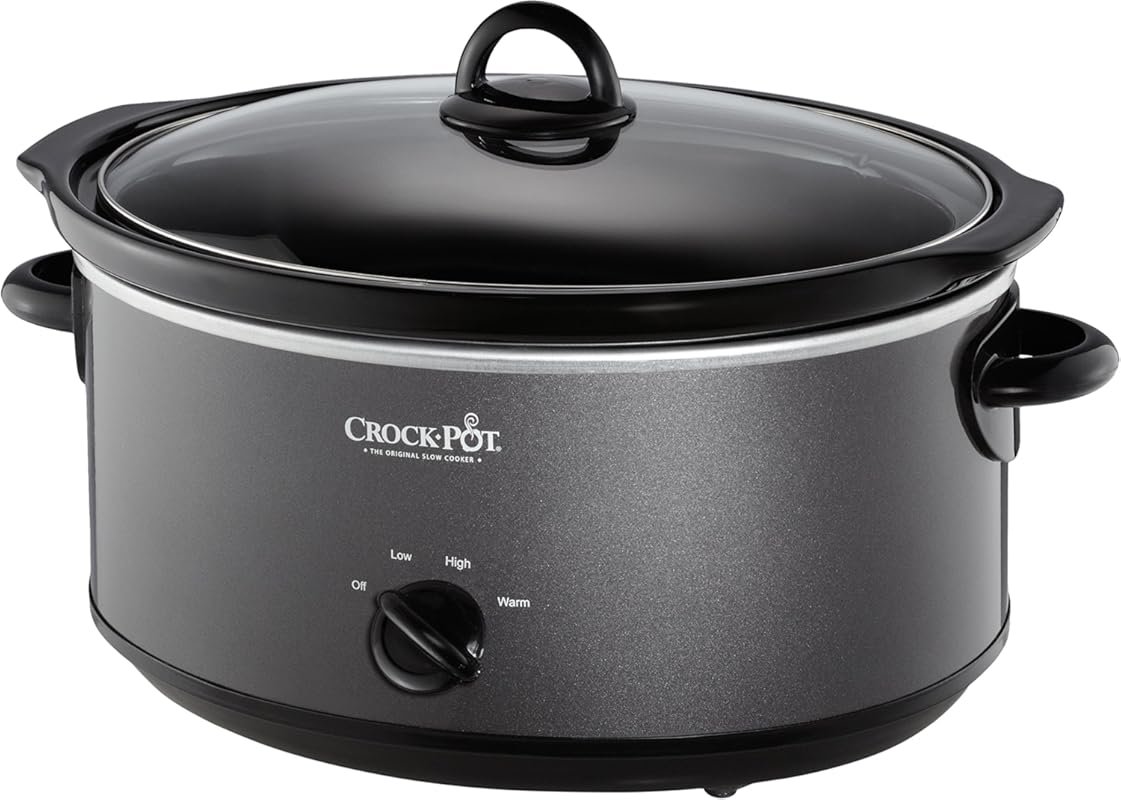 Crockpot 7 Quart Charcoal Manual Slow Cooker for Versatile Meal Prepar
