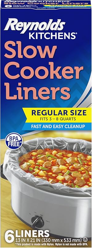 Reynolds Kitchens Regular Slow Cooker Liners (6 Count): Fits 3-8 Quart