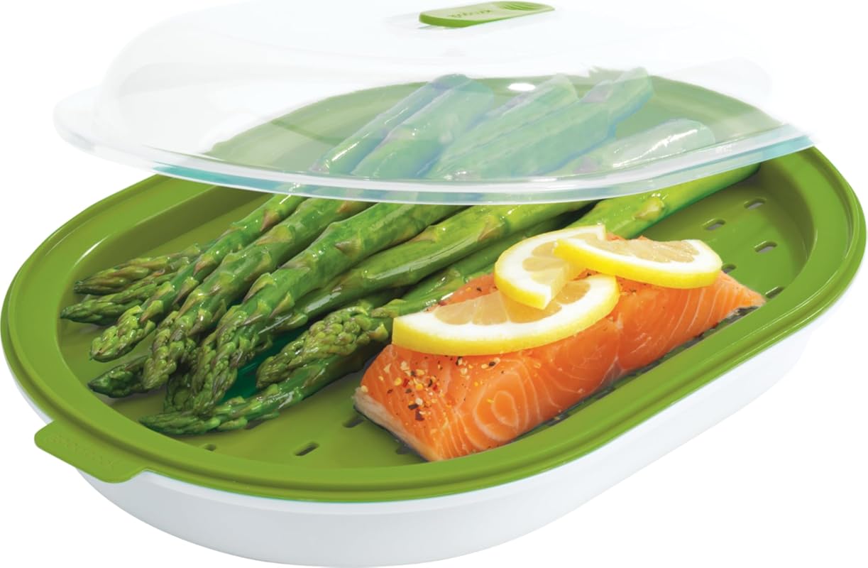 GoodCook Everyday Microwave Steamer Vegetable Fish Cooker with Adjusta