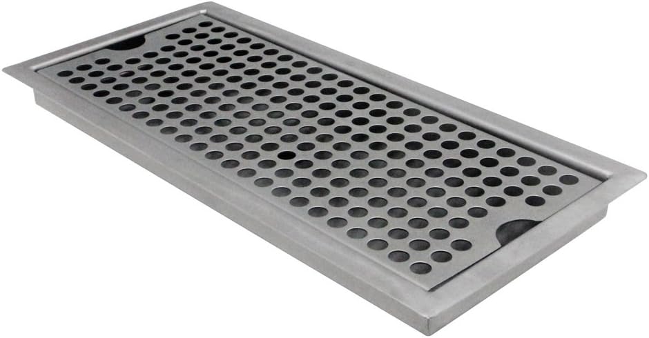 Kegco 12-Inch Stainless Steel Drip Tray for Bar & Kitchen Appliances