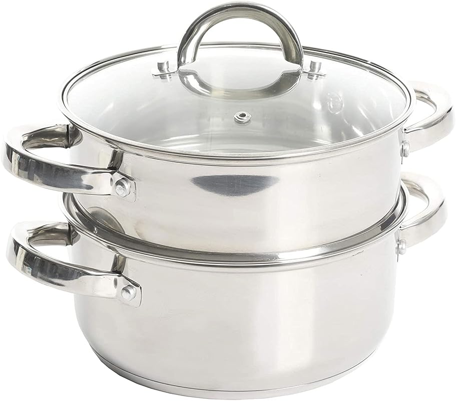 Oster Sangerfield 3.0-Quart Stainless Steel Dutch Oven with Steamer Ba