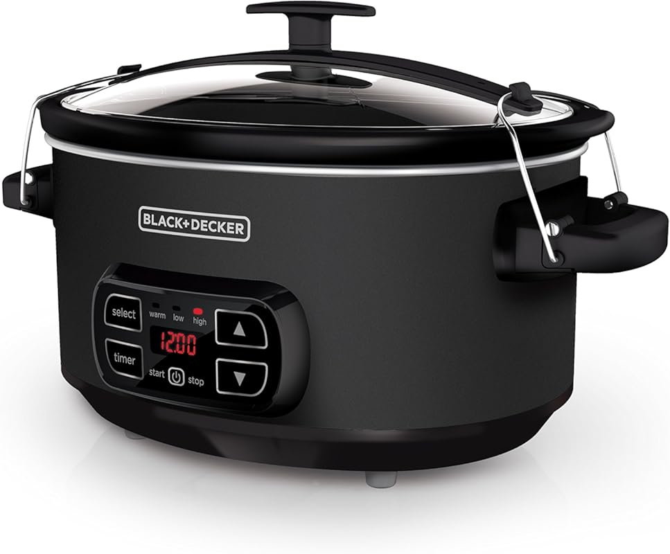 BLACK+DECKER 7-Quart Slow Cooker, SCD4007, Chalkboard Exterior, Lockin
