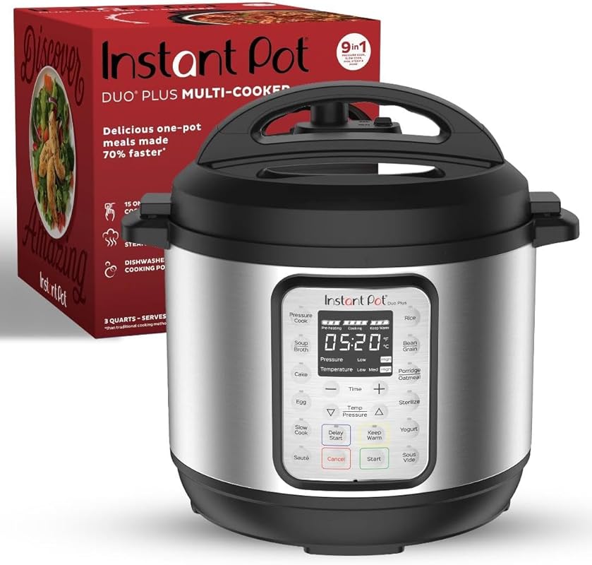 Instant Pot Duo Plus 6 Quart 9-in-1 Multicooker with Recipe App, Stain