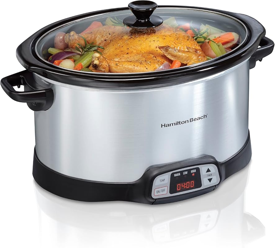 Hamilton Beach 8 Quart Programmable Slow Cooker, Three Temperature Set