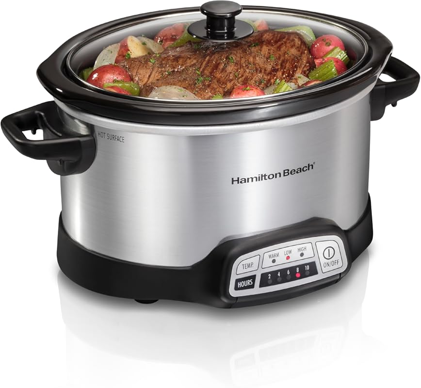 Hamilton Beach 4 Quart Programmable Slow Cooker for Easy Meal Preparat