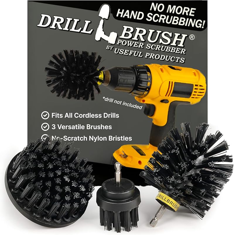 Heavy-Duty Industrial Drill Brush Attachments for Stain, Rust, BBQ Gri