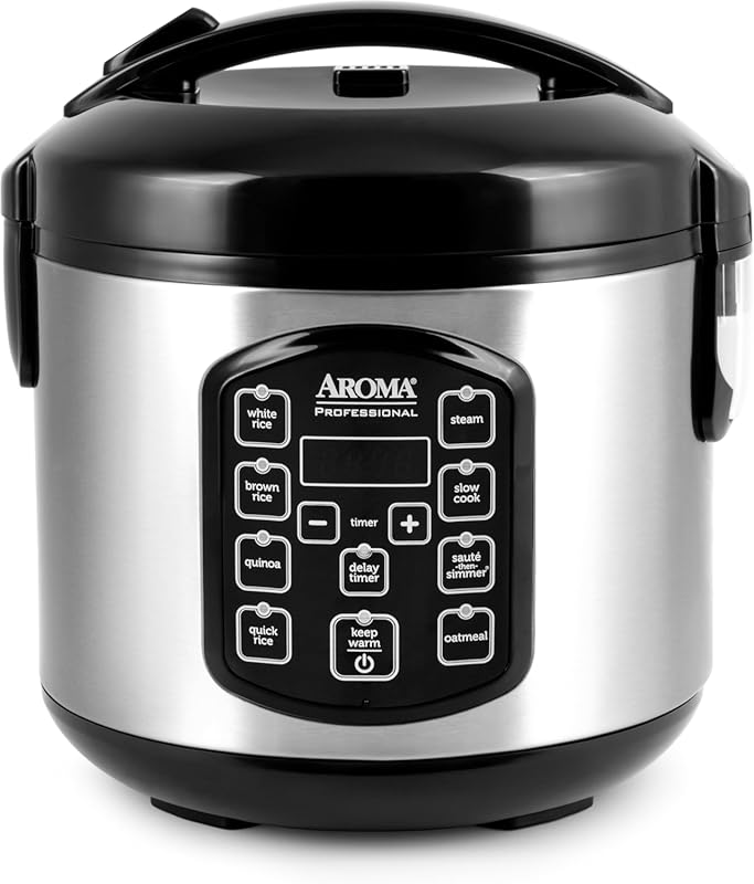 AROMA Professional 4-Cup Digital Rice Cooker, Multicooker, Steamer, Sl