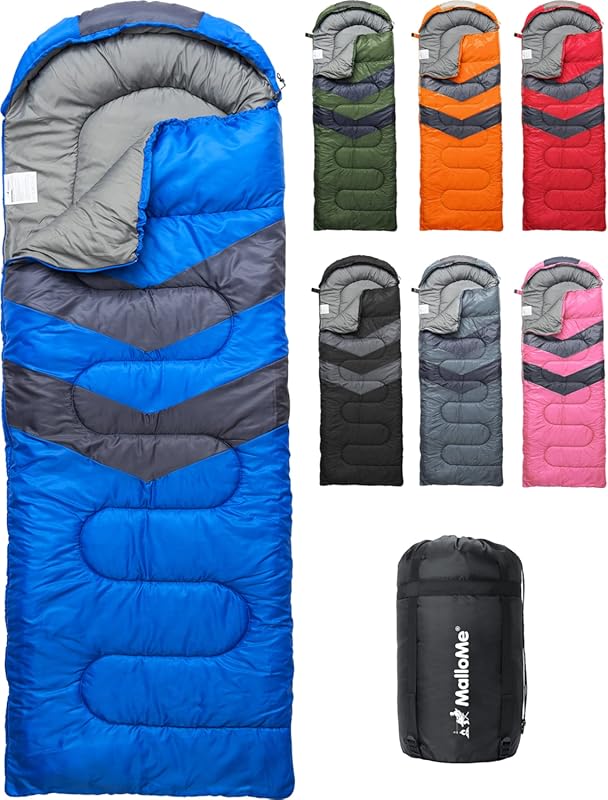 MalloMe Sleeping Bag for Adults & Kids 10-12, Lightweight Compact for