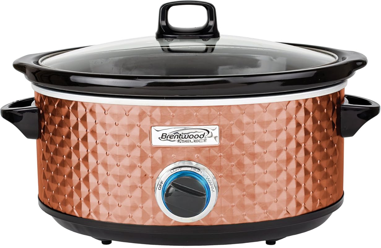 Brentwood Select 7 Quart Slow Cooker in Copper - Large Capacity for Fa