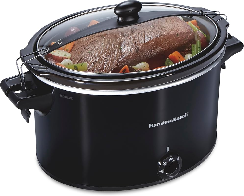 Hamilton Beach 10 Quart Extra Large Portable Slow Cooker with Lid Lock
