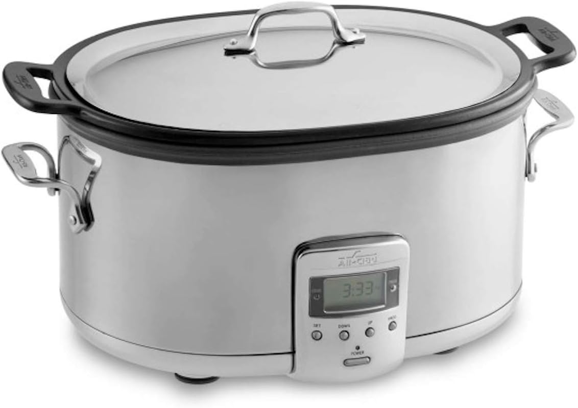 All-Clad 7-Quart Stainless Steel Electric Slow Cooker with Programmabl