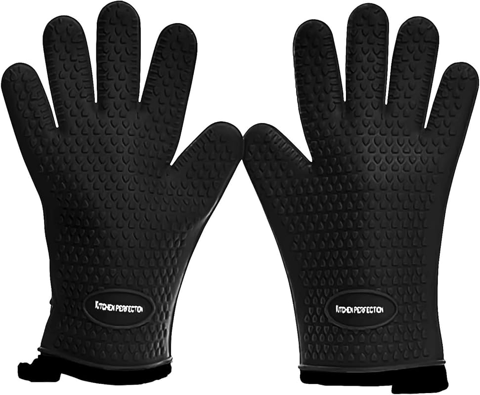 KITCHEN PERFECTION Extreme Heat Resistant Silicone Smoker Oven Gloves 
