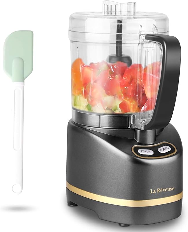 La Reveuse Electric Mini Food Processor, 200W 2-Cup for Mincing, Chopp