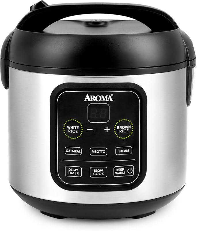 Aroma Housewares 8-Cup Rice Cooker, Slow Cooker, Steamer, Risotto, 2 Q