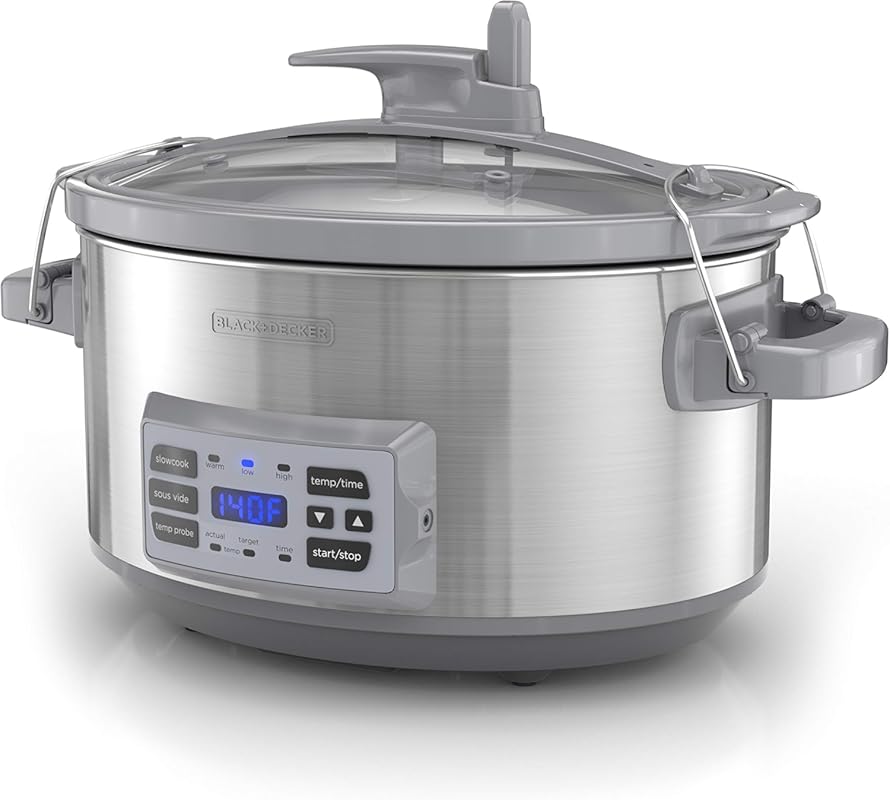 BLACK+DECKER 7-Quart Digital Slow Cooker SCD7007SSD with Sous-Vide, Pr