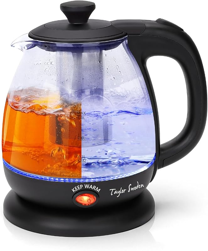 Taylor Swoden 1L Electric Kettle with Tea Infuser & Keep Warm, BPA Fre
