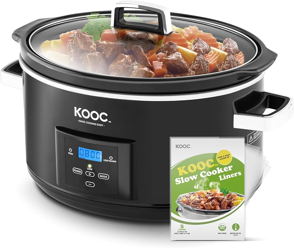 KOOC 8.5-Quart Programmable Slow Cooker, Larger than 8 Quart, More Pra