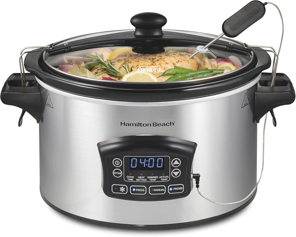 Hamilton Beach 6 Quart Digital Programmable Slow Cooker with Lid Lock