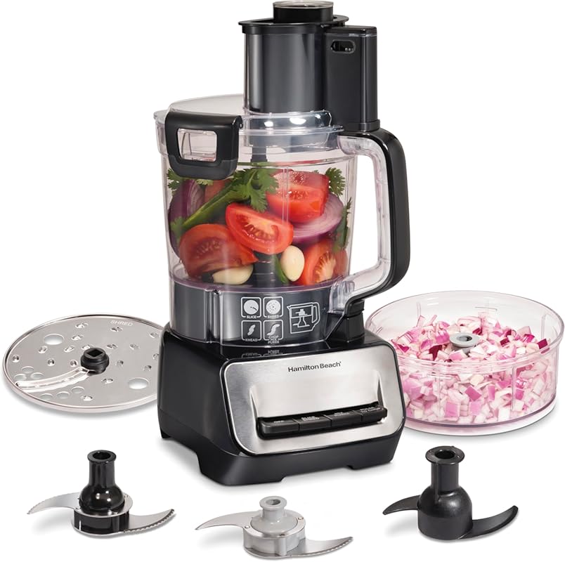 Hamilton Beach 14-Cup Stack & Snap Food Processor with 3 Speeds, Mini 