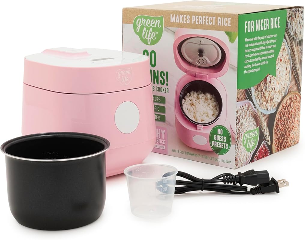 GreenLife Mini Rice Cooker: Excellent for Oatmeal, Quinoa, and Rice wi
