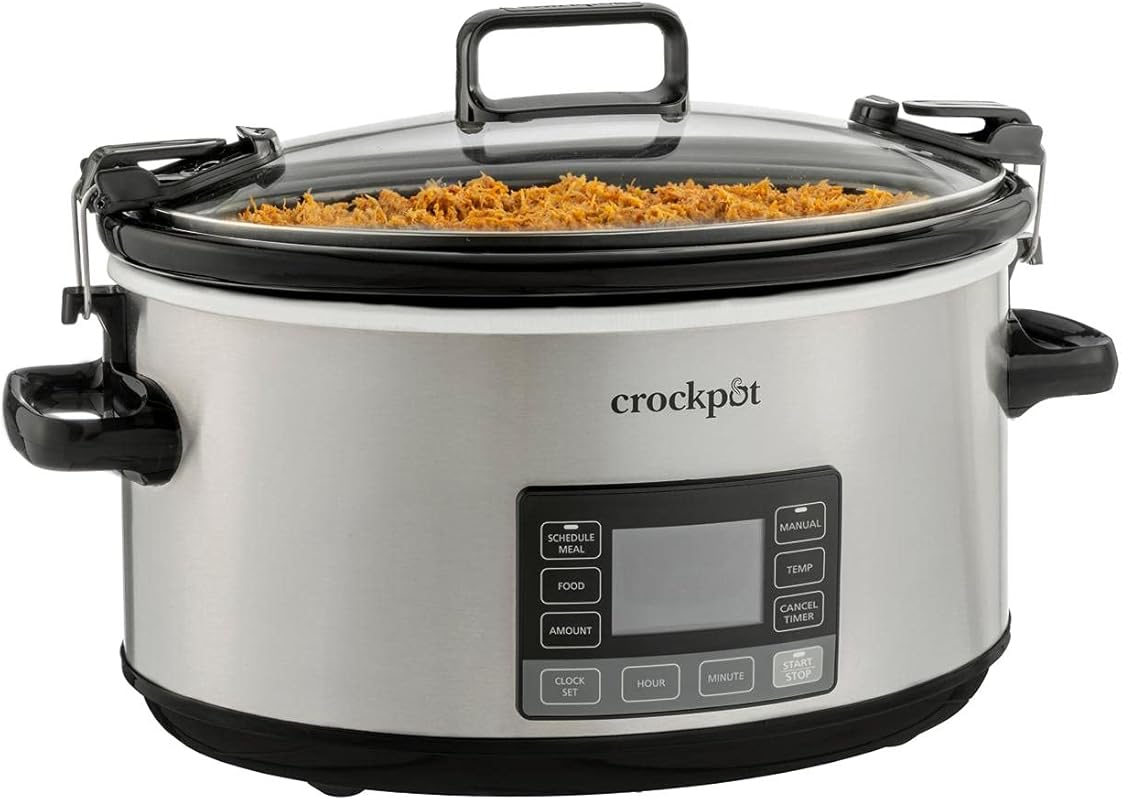 Crock-Pot 7-Quart Portable Programmable Slow Cooker with Locking Lid, 
