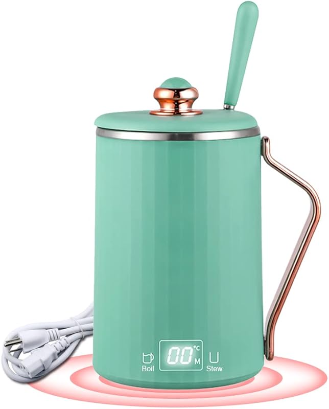 WOOLALA 110V Electric Stew Cup: 450ML Small Slow Cooker with Digital S