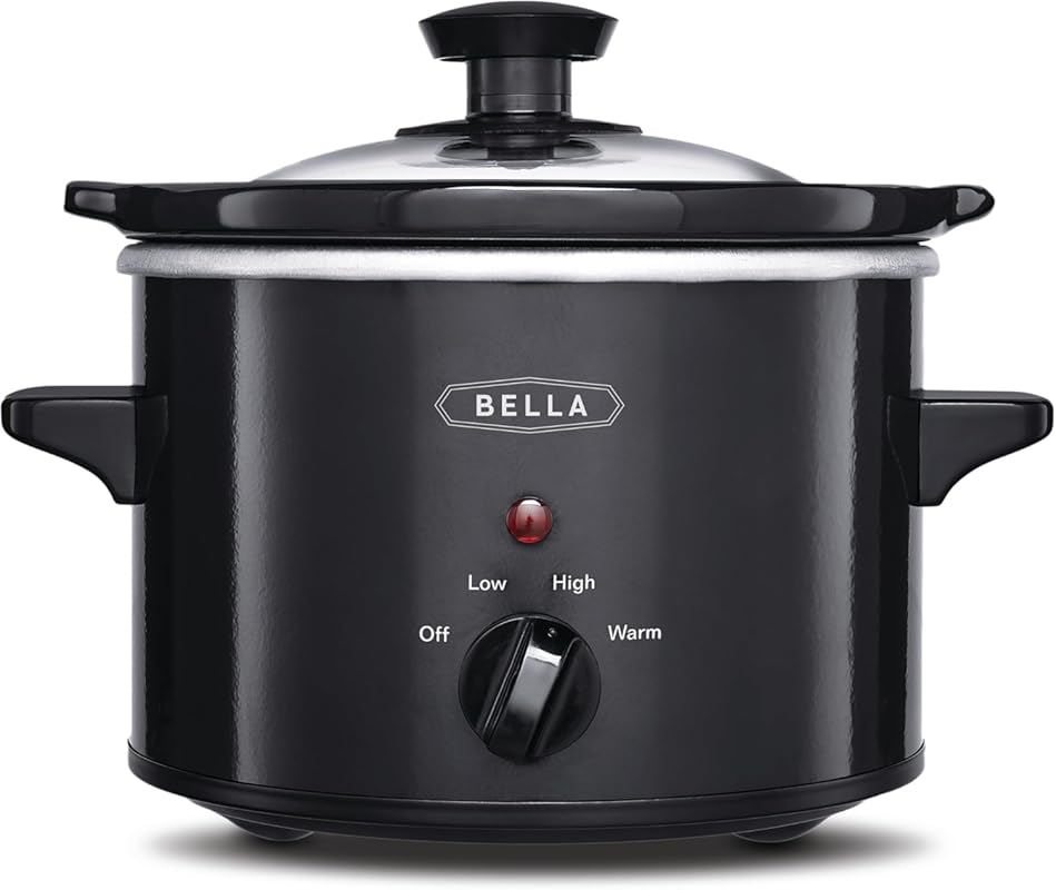 Bella 1.5 Quart Slow Cooker, Compact Design for Small Meals, Features