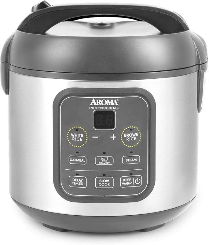 AROMA Professional 4-Cup Digital Rice Cooker, Multicooker, Steamer, Sl