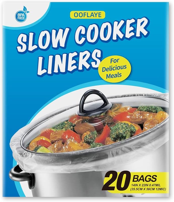 20-Count Extra Large Slow Cooker Liners for 6-10QT Oval & Round Pots, 