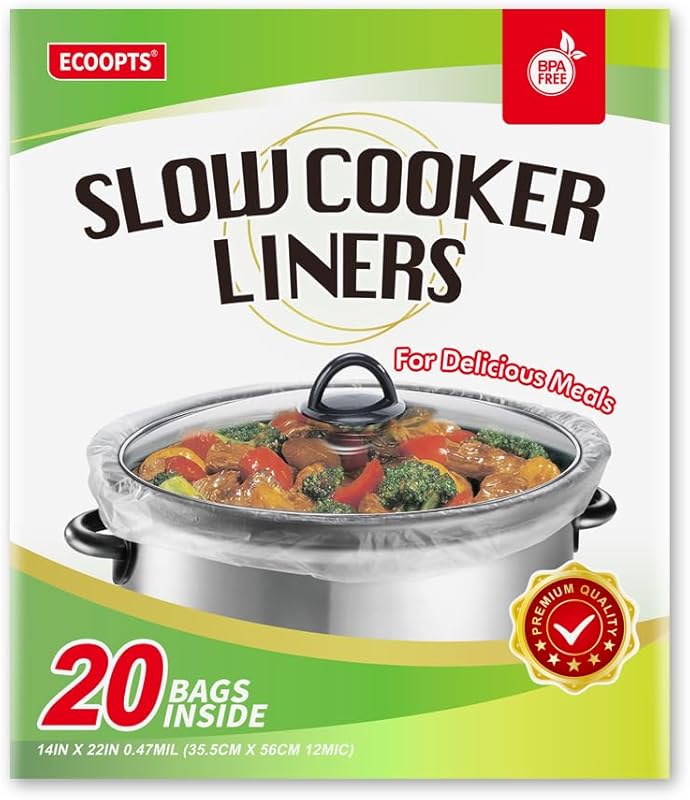 20 Count Extra Large Disposable Slow Cooker Liners & Cooking Bags (14