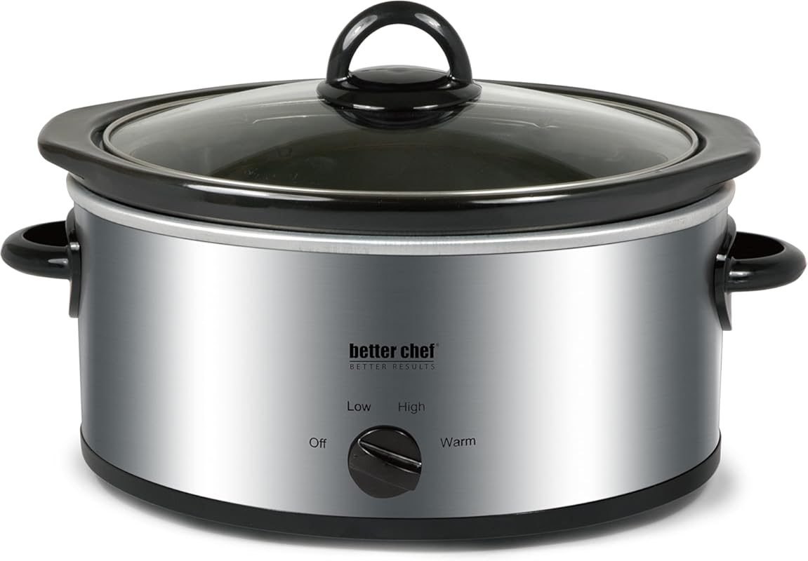 Better Chef 3-Quart Oval Slow Cooker with 3 Temperature Settings