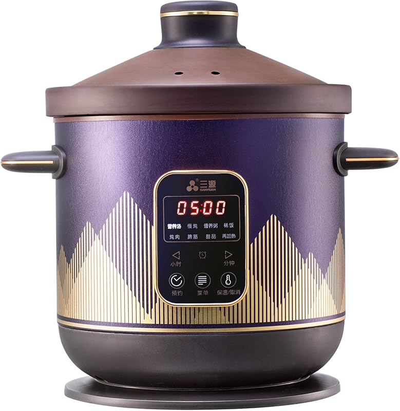 6L Electric Stew Cooker with Ceramic Pot, 8 Presets & Timer