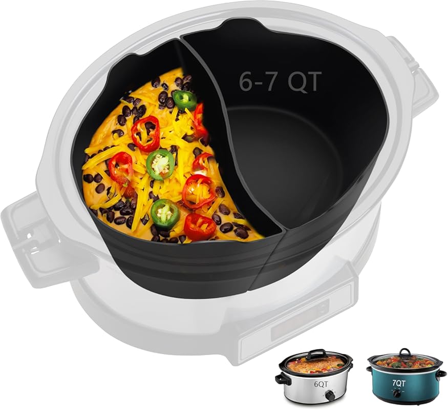 Reusable BPA-Free Silicone Slow Cooker Liners for 6-7 Quart Crockpot a