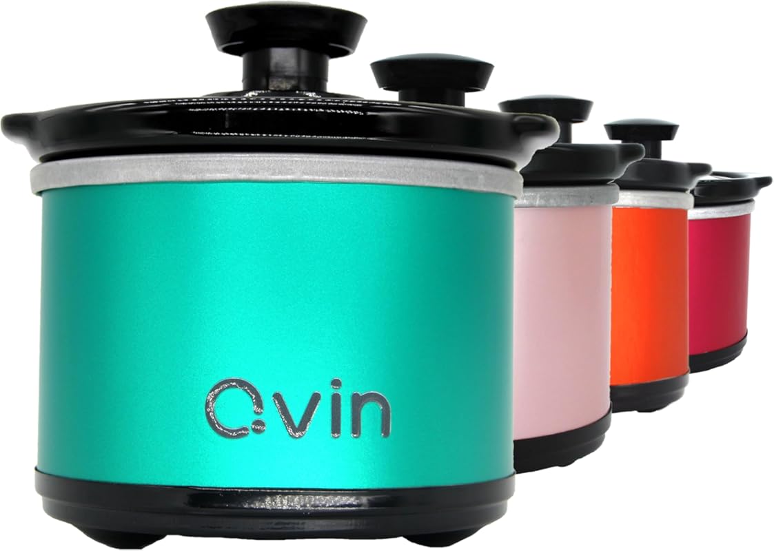 Green 0.65-Quart Mini Round Slow Cooker, Fondue & Melting Pot Warmer w