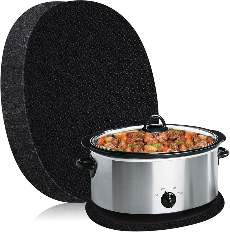 2 Pack Heat Resistant Crockpot Slow Cooker Mat with Appliance Slider f