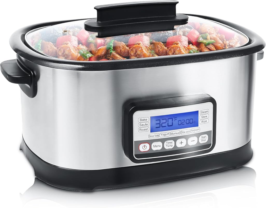 6.5 Quart 11-in-1 Multi Cooker: Programmable Slow Cooker with Timer &