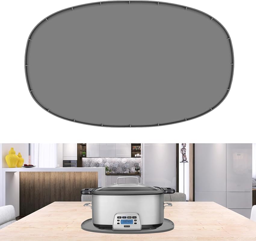 Heat Resistant Silicone Pad for 6-8 Quart Slow Cookers, Thickened Non-