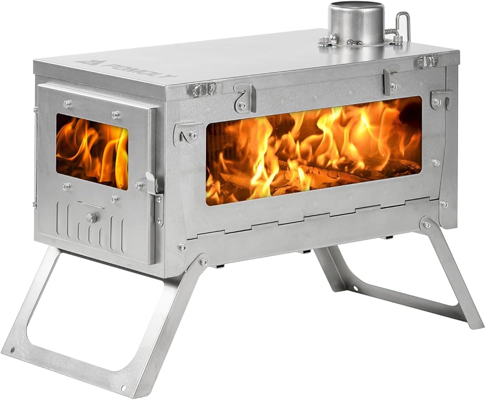 POMOLY Ti 0.6 Portable Lightweight Titanium Hot Tent Wood Stove for Hi