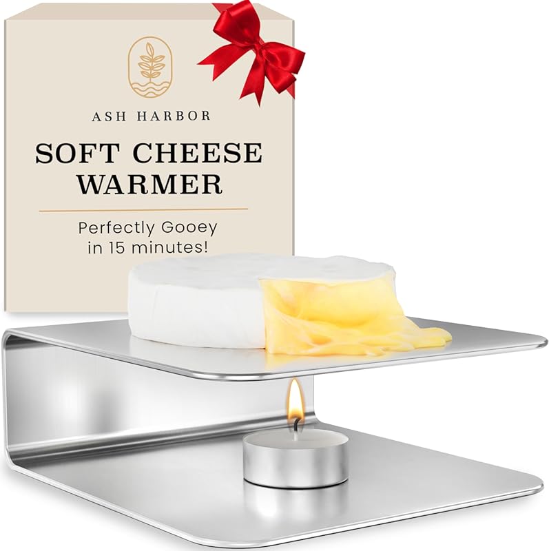 Ash Harbor Soft Cheese Warmer: Stainless Steel Warming Plate for Camem